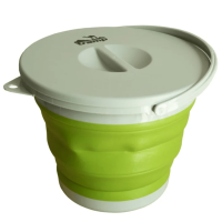Відро TRAMP складане силіконове з кришкою 5л UTRC-127, Олива