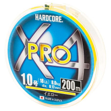 Шнур Duel Hardcore X4 PRO 200m Yellow 8.0kg 0.17mm #1.0