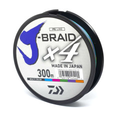 Шнур Daiwa J-Braid X4E 300m Multi Color 10.2kg 0.19mm #2.0