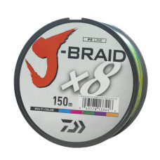 Шнур Daiwa J-Braid X8 150m Multi Color 9.0 kg 0.16mm #1.2