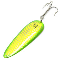 Блешня Dardevle 93mm 28g №72 #Scale Chrt w/Flo Grn Sides