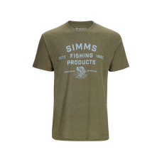 Футболка Simms Stacked Logo Bass T-Shirt Military Heather XL