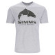Футболка Simms Wood Trout Fill T-Shirt Grey Heather L