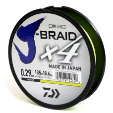 Шнур Daiwa J-Braid X4E 135m Yellow 18.6kg 0.29mm #4.0