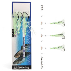 Монтаж Daiwa Grand Wave Cod & Pollack Rig 150cm 0.7/0.7mm #7/0 Glow Octopus