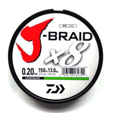 Шнур Daiwa J-Braid X8 150m Chartreuse 13.0kg 0.20mm #2.0