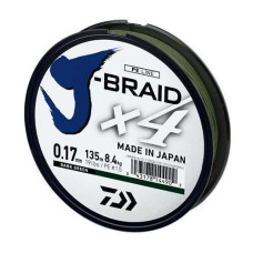 Шнур Daiwa J-Braid X4E 270m Dark Green 8.4kg 0.17mm #1.5