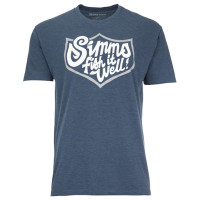 Футболка Simms Fish It Well Badge T-Shirt Sailor Blue Heather XL