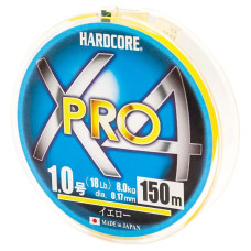 Шнур Duel Hardcore X4 PRO 150m Yellow 8.0kg 0.17mm #1.0