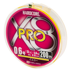 Шнур Duel Hardcore X8 PRO 200m Yellow 5.8kg 0.13mm #0.6