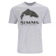 Футболка Simms Wood Trout Fill T-Shirt Grey Heather XL