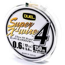 Шнур Duel Super X-Wire 4 150m Silver 5.4kg 0.13mm #0.6