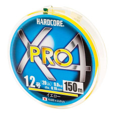 Шнур Duel Hardcore X4 PRO 150m Yellow 9.0kg 0.19mm #1.2