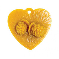 Форма силіконова для свічок - Серце з шишкою (підвіска)