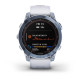 Смарт-годинник Garmin Fenix 7 Sapphire Solar титановий синій мінерал DLC з білим ремінцем