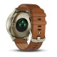 Смарт-годинник Garmin Vivomove HR Premium Gold Tone Light Brown Small/Medium