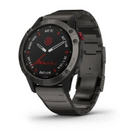 Смарт-годинник Garmin Fenix 6 Pro Solar титановий сірий з DLC-покриттям і титановим ремінцем
