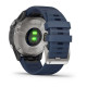 Смарт-годинник Garmin Quatix 6 сірий з темно-синім ремінцем
