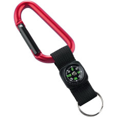 Munkees 3228 карабін 8 mm with strap, compass, keyring red