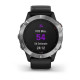 Смарт-годинник Garmin Fenix 6 сріблястий з чорним ремінцем