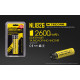 Акумулятор літієвий Li-Ion 18650 Nitecore NL1826 3.7V (2600mAh), захищений