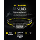 Ліхтар налобний Nitecore NU43 (Білий + Червоний LED, 1400 люмен, 9 режимів, 1x18650, USB-C, датчик наближення)