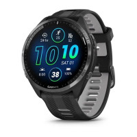 Смарт-годинник Garmin Forerunner 965 з карбоново-сірим титановим безелем, чорним корпусом та чорно-сірим силіконовим ремінцем