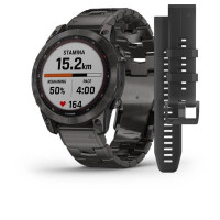 Смарт-годинник Garmin Fenix 7 Sapphire Solar титановий сірий DLC з сірим титановим DLC браслетом