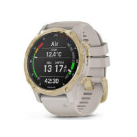 Смарт-годинник Garmin Descent Mk2S Light Gold зі світло-пісочним силіконовим ремінцем