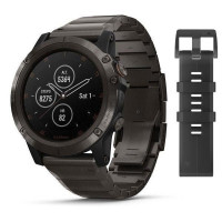 Мультиспортивний GPS-годинник Fenix 5X Plus Sapphire Carbon Gray DLC Titanium з титановим ремінцем