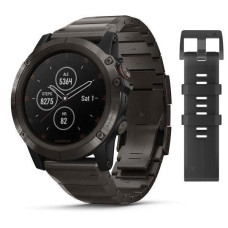 Мультиспортивний GPS-годинник Fenix 5X Plus Sapphire Carbon Gray DLC Titanium з титановим ремінцем
