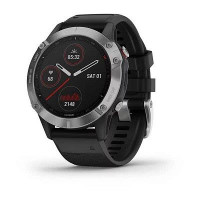 Смарт-годинник Garmin Fenix 6S сріблястий з чорним ремінцем