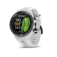 Смарт-годинник Garmin Approach S70 (42 мм) з чорним керамічним безелем та білим ремінцем