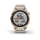 Смарт-годинник Garmin Fenix 7s Sapphire Solar титановий кремовий золотавий з нейлоновим ремінцем