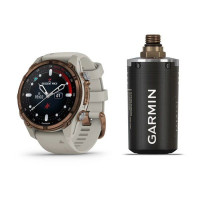 Смарт-годинник Garmin Descent Mk3i - 43 мм, бронзовий титан PVD, силіконовий ремінець французького сірого кольору + трансивер Descent T2