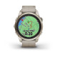 Смарт-годинник Garmin Fenix 7S Pro - Sapphire Solar Edition - ніжно-золотистий зі шкіряним ремінцем пісочного кольору