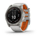 Смарт-годинник Garmin Fenix 7X Pro - Sapphire Solar Edition - титановий корпус з димчасто-сірим/помаранчевим ремінцем