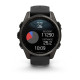 Смарт-годинник Garmin Fenix 8 – 43 мм, AMOLED Sapphire, титан з DLC-покриттям Carbon Gray та силіконовим ремінцем чорного/сірого кольору