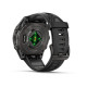 Смарт-годинник Garmin Fenix 8 – 43 мм, AMOLED Sapphire, титан з DLC-покриттям Carbon Gray та силіконовим ремінцем чорного/сірого кольору