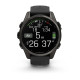 Смарт-годинник Garmin Fenix 8 – 43 мм, AMOLED Sapphire, титан з DLC-покриттям Carbon Gray та силіконовим ремінцем чорного/сірого кольору