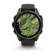 Смарт-годинник Garmin Fenix 8 – 43 мм, AMOLED Sapphire, титан з DLC-покриттям Carbon Gray та силіконовим ремінцем чорного/сірого кольору