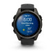 Смарт-годинник Garmin Fenix 8 – 43 мм, AMOLED Sapphire, титан з DLC-покриттям Carbon Gray та силіконовим ремінцем чорного/сірого кольору