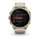 Смарт-годинник Garmin Fenix 8 – 43 мм, AMOLED Sapphire, золотистий зі шкіряним ремінцем кольору сірий вапняк
