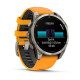 Смарт-годинник Garmin Fenix 8 – 47 мм, AMOLED Sapphire, титан із силіконовим ремінцем кольору Spark Orange/Graphite