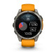 Смарт-годинник Garmin Fenix 8 – 47 мм, AMOLED Sapphire, титан із силіконовим ремінцем кольору Spark Orange/Graphite
