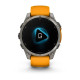 Смарт-годинник Garmin Fenix 8 – 47 мм, AMOLED Sapphire, титан із силіконовим ремінцем кольору Spark Orange/Graphite