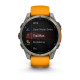Смарт-годинник Garmin Fenix 8 – 47 мм, AMOLED Sapphire, титан із силіконовим ремінцем кольору Spark Orange/Graphite