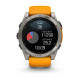 Смарт-годинник Garmin Fenix 8 – 51 мм, AMOLED Sapphire, титан із силіконовим ремінцем кольору Spark Orange/Graphite
