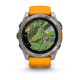 Смарт-годинник Garmin Fenix 8 – 51 мм, AMOLED Sapphire, титан із силіконовим ремінцем кольору Spark Orange/Graphite