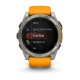 Смарт-годинник Garmin Fenix 8 – 51 мм, AMOLED Sapphire, титан із силіконовим ремінцем кольору Spark Orange/Graphite